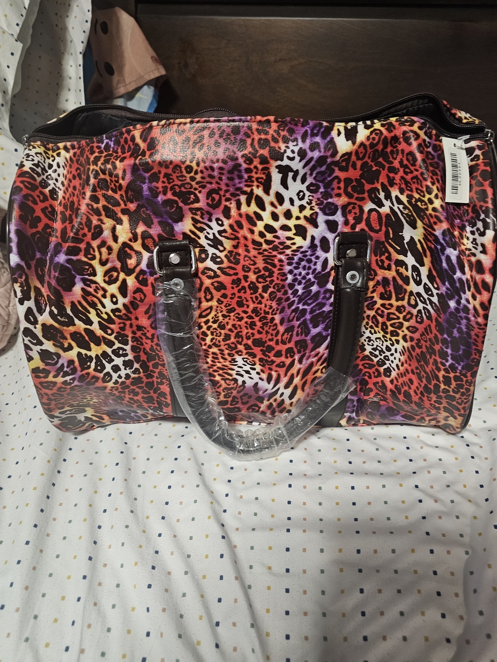 Multicolor Leopard Print Weekend Bag